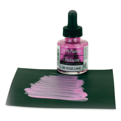 Dr. Ph. Martin's Iridescent Calligraphy Ink - Rose Lame, 1 oz