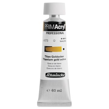 Open in modal - Schmincke Primacryl Professional Acrylic Paint - Titanium Gold Ochre, 60 ml Tube