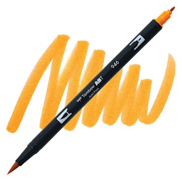 Open in modal - Tombow Dual Brush Pen - Golden Ochre pen and swatch