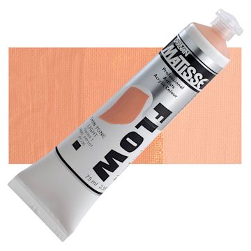 Open in modal - Matisse Flow Acrylic Paint - Skin Tone Light, 75 ml tube and swatch