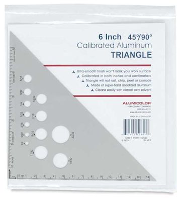 Open in modal - Aluminum Triangles 6" 45/90 Degree  Front view of Package