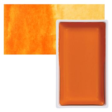 Open in modal - Kuretake Gansai Tambi Watercolor Pan - Cadmium Orange pan and swatch