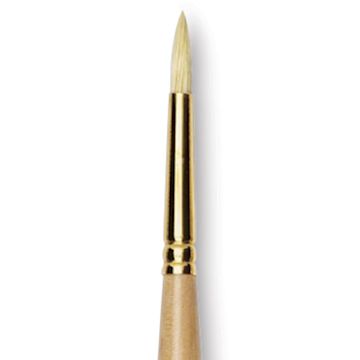 Open in modal - Raphaël D'Artigny Interlocked White Bristle Brush - Round, Long Handle, Size 6