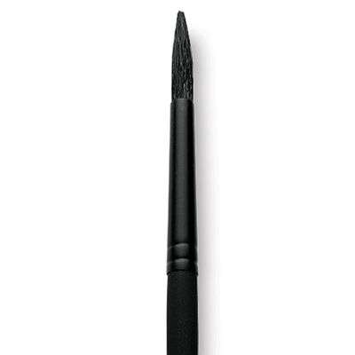 Grumbacher Black Diamond Black Hog Bristle Brush - Round, Long Handle, Size 4