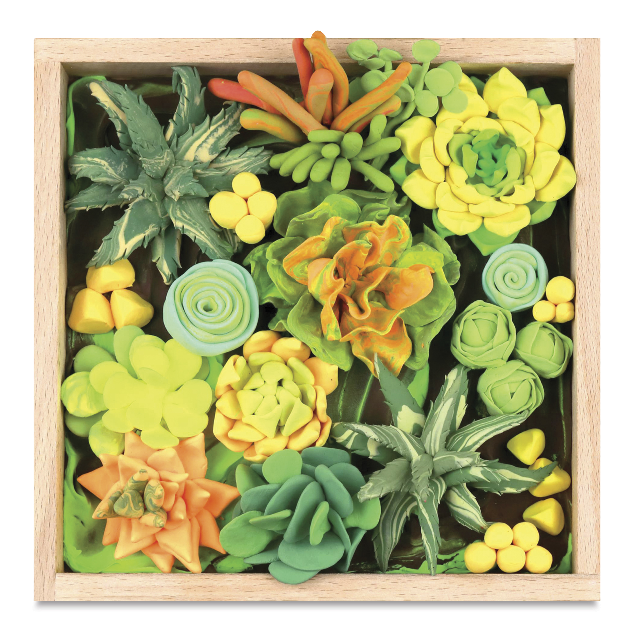 Okto Sensory Art DIY Wood & Craft Clay Kit - Succulents, Energy