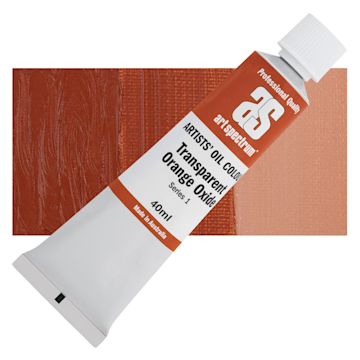 Open in modal - Art Spectrum Artists' Oil Paint - Transparent Orange Oxide, 40 ml tube and swatch