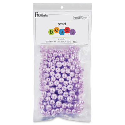 Essentials by Leisure Arts Plastic Pearls - Lavender, Package of 200, Assorted Sizes