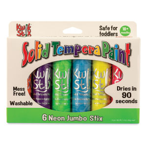 Kwik Stix Tempera Paint - Jumbo Stix, Neon Colors, Set of 6