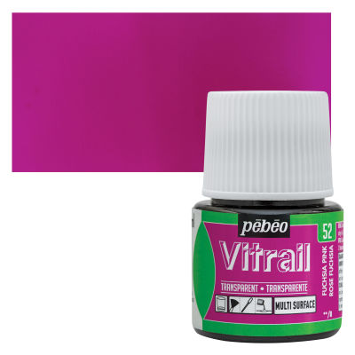 Pebeo Vitrail Paint - Fuchsia Pink , 45 ml bottle
