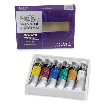 Winsor & Newton Artisan Water Mixable Oil Paint - Starter Set of 6 Colors 21 ml Tubes in tray 