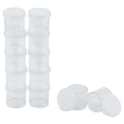 Blick Plastic Storage Cups - 0.4 oz, Pkg of 12 (two shown with lids removed)
