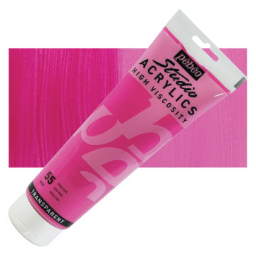 Pebeo High Viscosity Acrylics - Azo Pink, 250 ml, Tube with Swatch