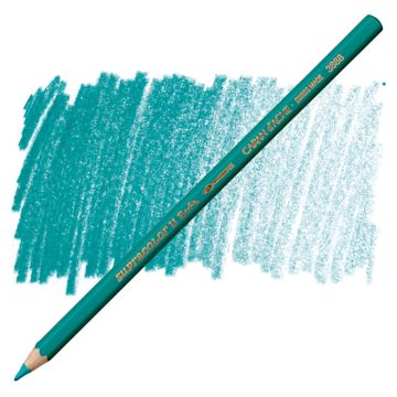 Open in modal - Caran d'Ache Supracolor Soft Aquarelle Pencil - Opaline Green pencil and swatch