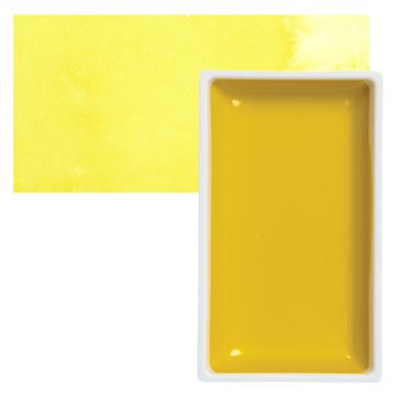 Open in modal - Kuretake Gansai Tambi Watercolor Pan - Aureolin pan and swatch