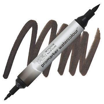 Open in modal - Winsor & Newton Promarker Watercolor Marker - Sepia marker and swatch