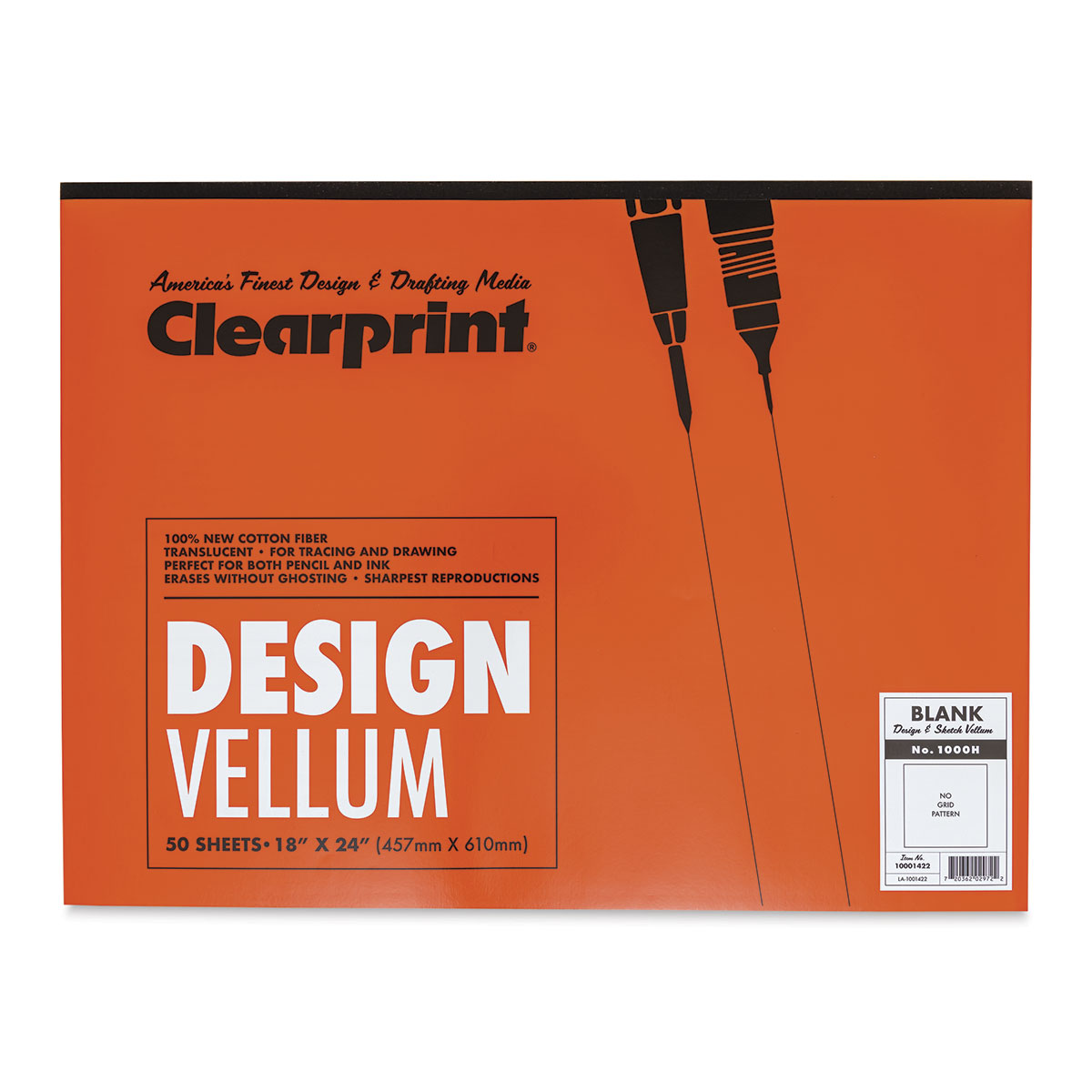 Clearprint 1000H Vellum Transparent 8 x 8 Grid Sheets 24 x 36