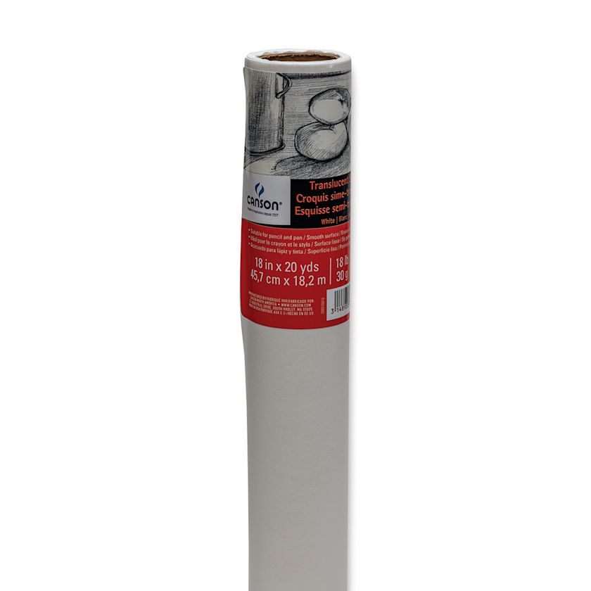 Canson Tracing Sketch Roll (10W) 18" x 20 yds, White BLICK Art