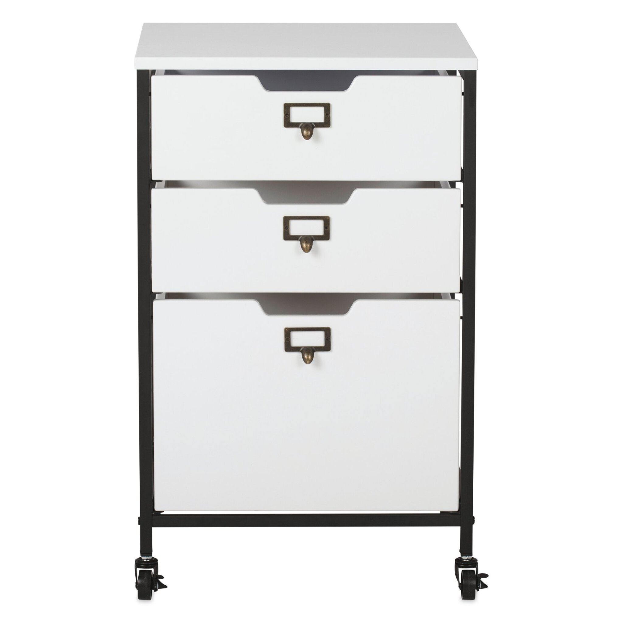 3-Drawer Rolling Cart - Smoke Colored Drawers - Storage Studios