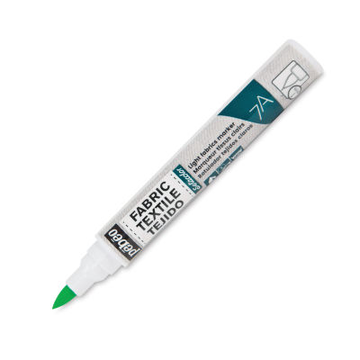 Pebeo 7A Light Fabric Brush Marker - Fluorescent Green, 1 mm (Cap off)