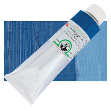 Open in modal - Old Holland Classic Oil Color - Cerulean Blue Light, 225 ml tube and swatch