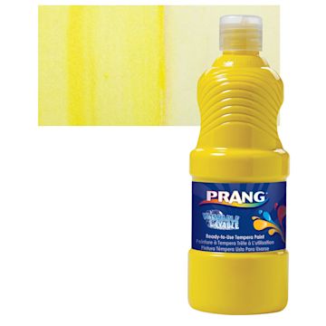 Open in modal - Prang Ready-To-Use Washable Tempera Paint- Yellow, 16 oz bottle and swatch
