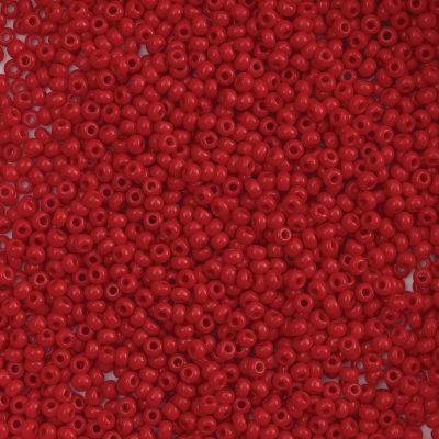 John Bead Czech Glass Seed Beads - Medium Red, 10/0, 22 g vial