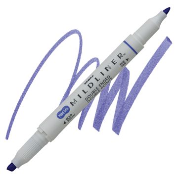 Open in modal - Zebra Mildliner Double Ended Creative Marker - Lavender marker and swatch