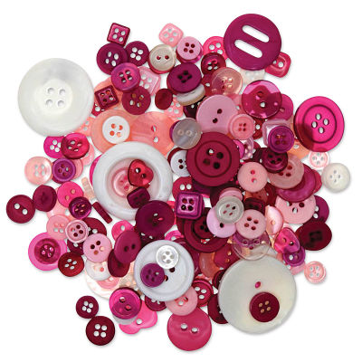Fashion Dyed Buttons - Rose, 2 oz