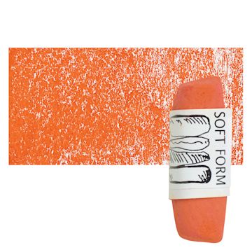 Open in modal - Townsend Artists' Soft Form Pastel - Cadmium Red Orange (Dark) pastel and swatch