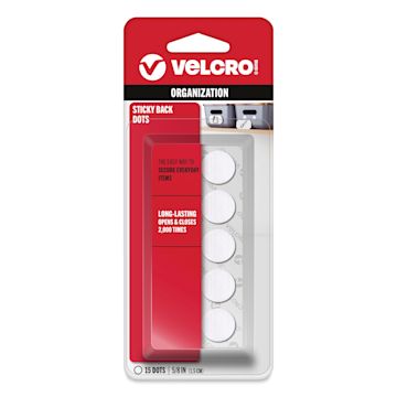 Open in modal - Velcro Sticky Back Fasteners - 5/8", Coin, White