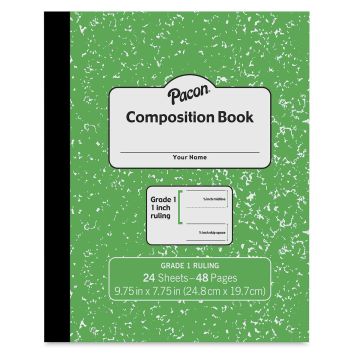 Pacon Primary Composition Notebooks - Front of Green Grade 1 notebook
