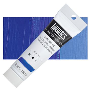 Open in modal - Liquitex Heavy Body Artist Acrylic - Cobalt Blue Hue, 2 oz Tube and swatch