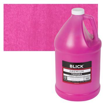 Open in modal - Blick Premium Grade Tempera - Primary Magenta, Gallon and swatch