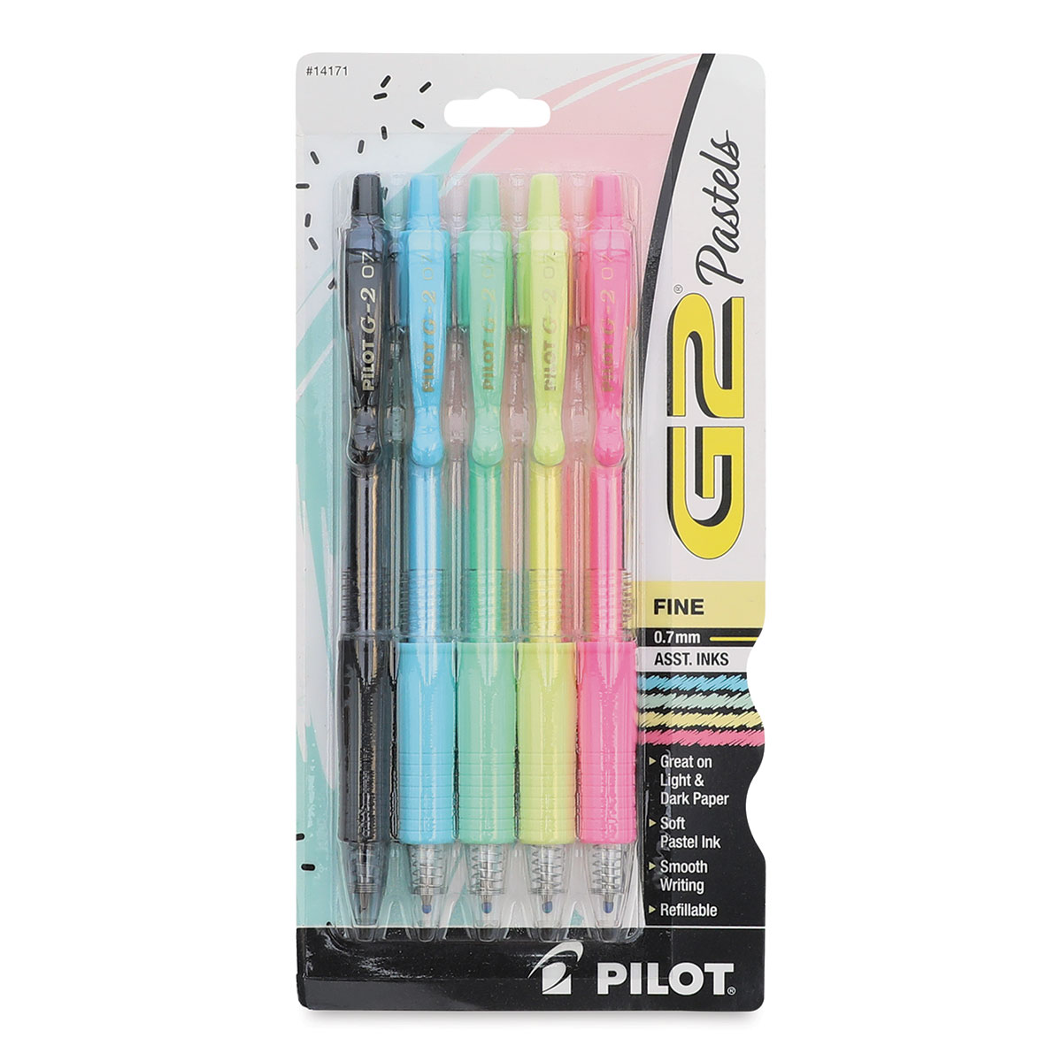 Sky Blue 6 x Pilot G-2 0.5mm Extra Fine Retractable Encre Gel Rollerball Pens