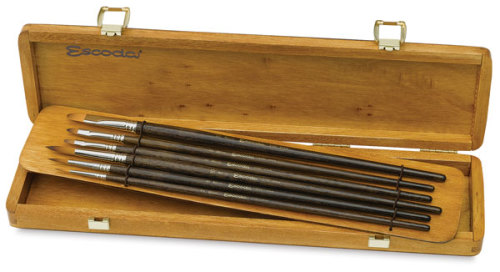 Escoda Prado Tame Synthetic Brush Set - Long Handle, Set of 6