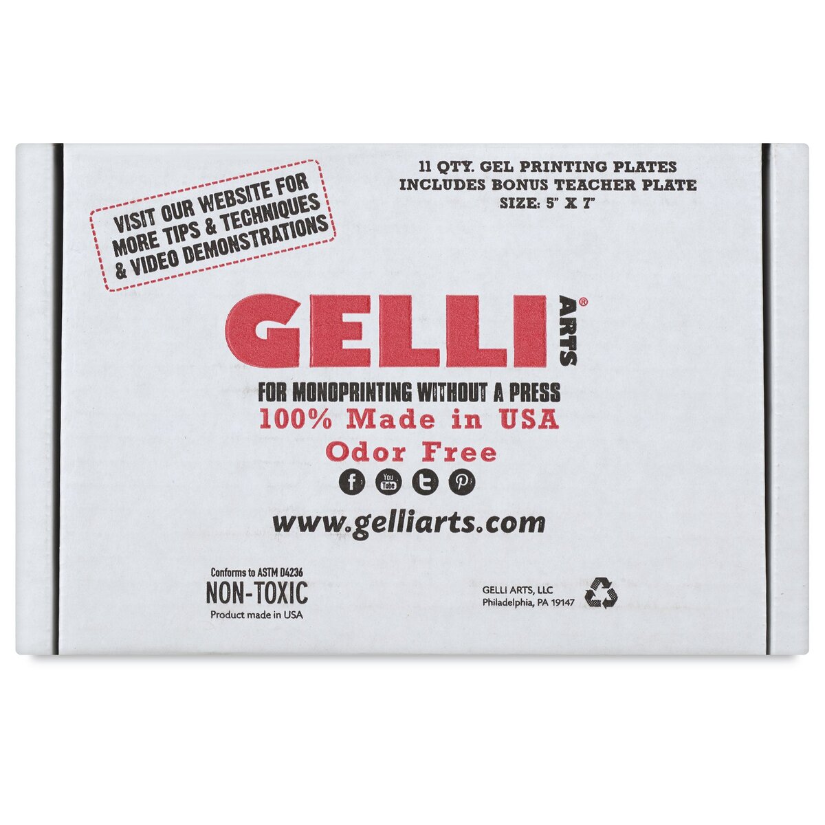 GELLI ARTS®, Gel printing plate — rectangular + square, 50,000+ Art  Supplies