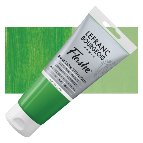 Lefranc & Bourgeois Flashe Vinyl Paint - Brilliant Green, 80ml Tube