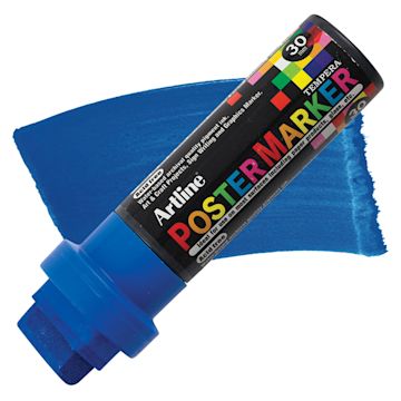 Open in modal - Artline Poster Markers - 30 mm Tip, Blue marker and swatch