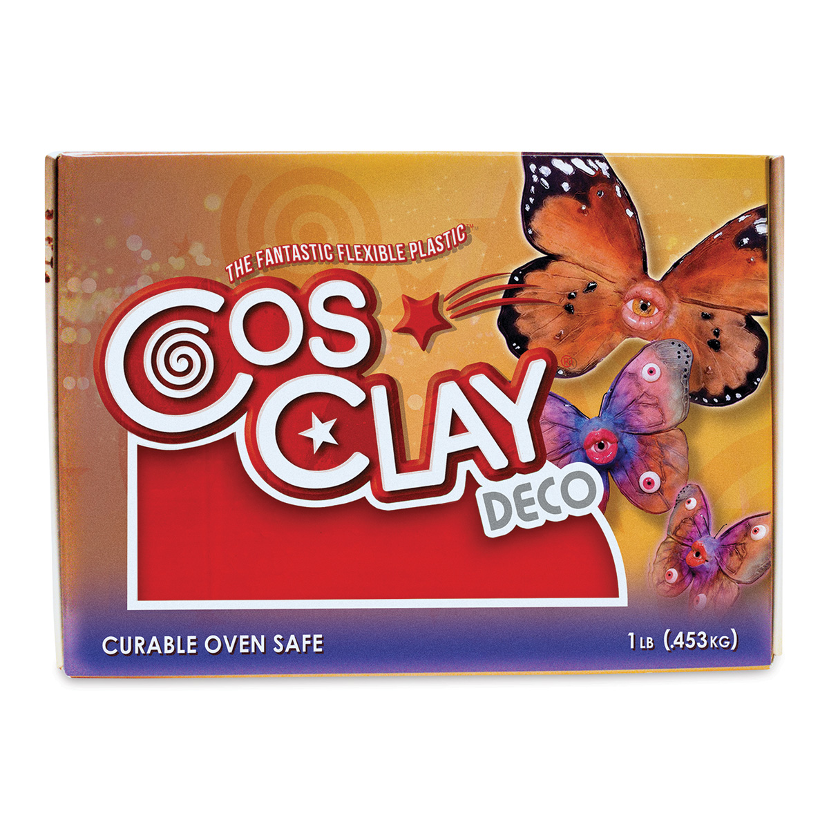 Cosclay Deco Flexible Polymer Clay - Red, 1 lb