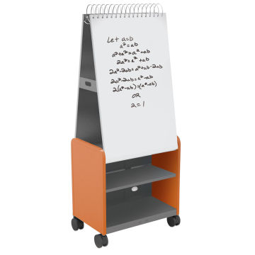 Smith Systems Cascade Spiral Noteboard Unit - Orange, Shelves, No Doors