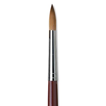 Open in modal - Da Vinci Kolinsky Red Oil Sable Brush - Round, Long Handle, Size 16 close up