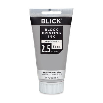 Blick Water-Soluble Block Printing Ink - Silver (Metallic), 2.5 oz