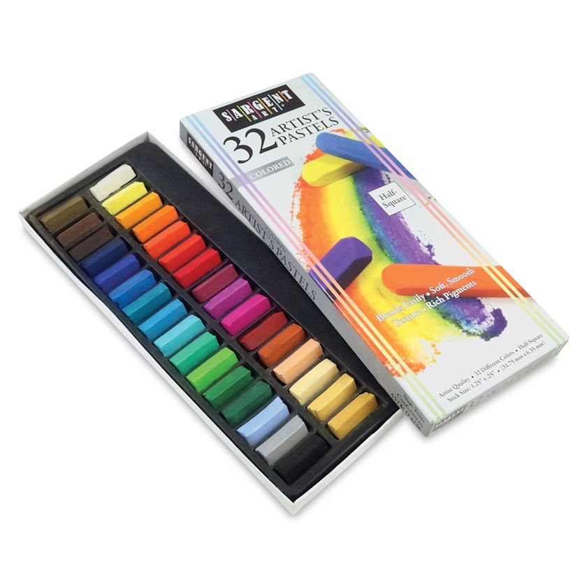 Sargent Art Square Chalk Pastels Assorted Colors, Set of 32 BLICK