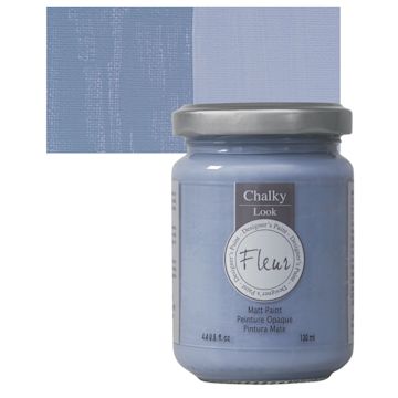 Open in modal - Fleur Chalky Look Paint - Copenhagen Blue, 4.4 oz jar and swatch