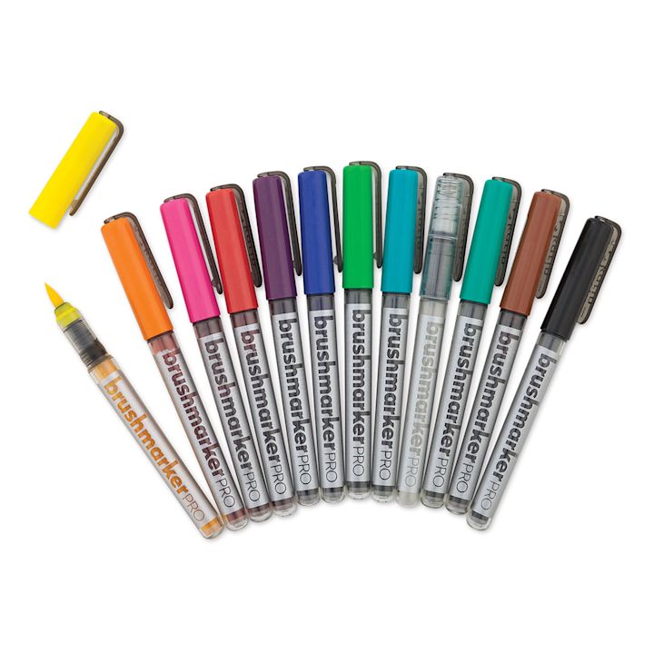 Karin Brushmarkers Pro Markers and Sets - Set of 12, Bright Colors ...