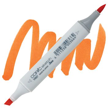 Open in modal - Copic Sketch Marker - Cadmium Orange YR07 marker and swatch