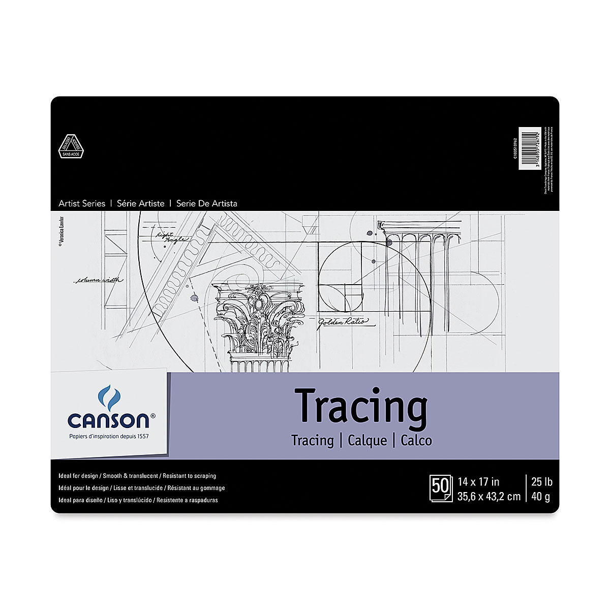 Canson Foundation Series Tracing Paper Pad 11-inch x 14-inch50 Sheets