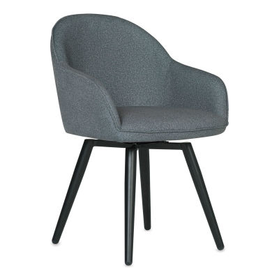 Studio Designs Dome Swivel Chairs - Angled view of Charcoal Arm Chair