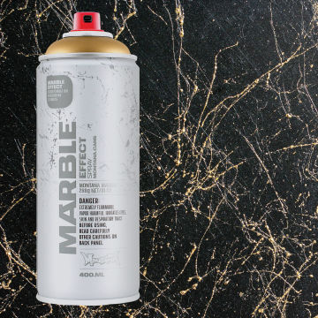Montana Marble Effect Spray - Gold, 11 oz can with swatch