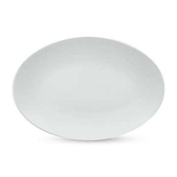 Mayco Earthenware Bisque Serving Platter - Front view of Large Oval platter